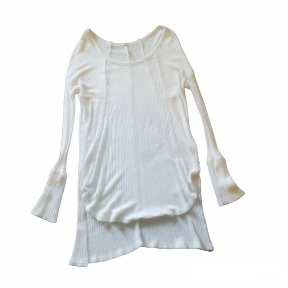 Free People Sweaters - Free People Cream Knit Fringed Long Sweater Dress